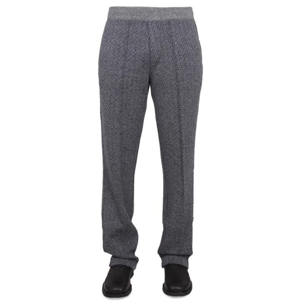 MISSONI Chevron Pattern Knit Pants Men GREY